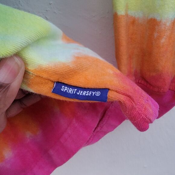 Walt Disney World Spirit Jersey TIE DYE RAINBOW w/LEMON Size XS Long Sleeve - Picture 2 of 5